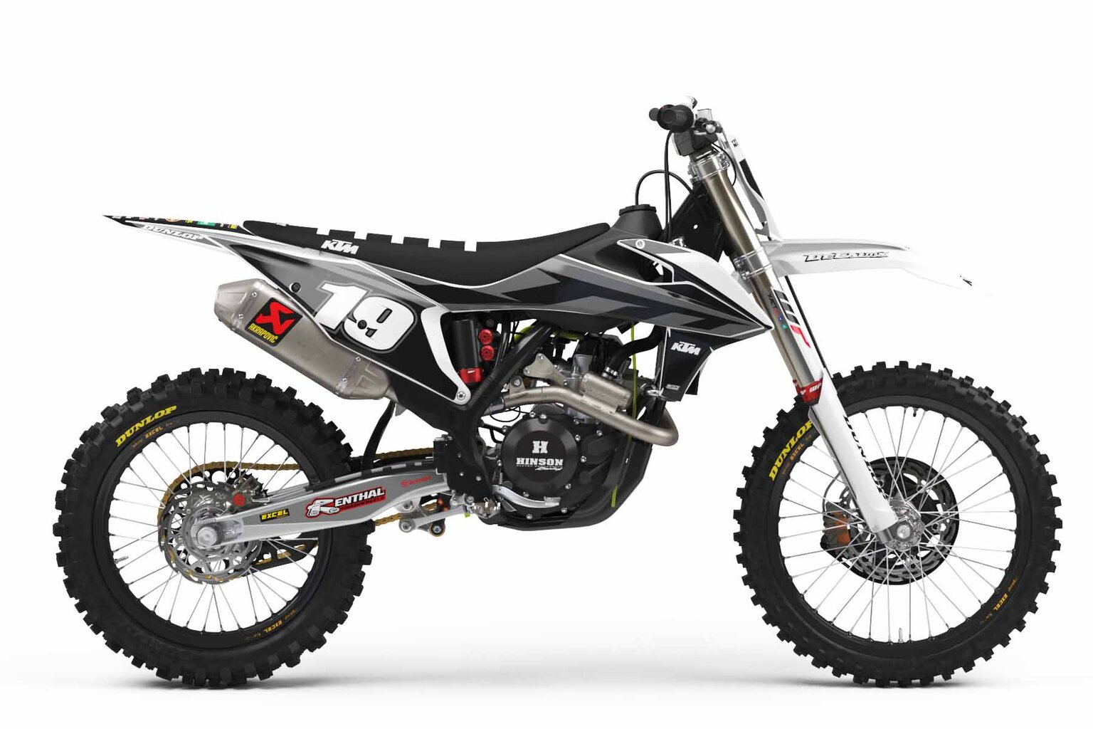 KTM SX50 White Factory Series 7 Dirt Bike Graphics Kit