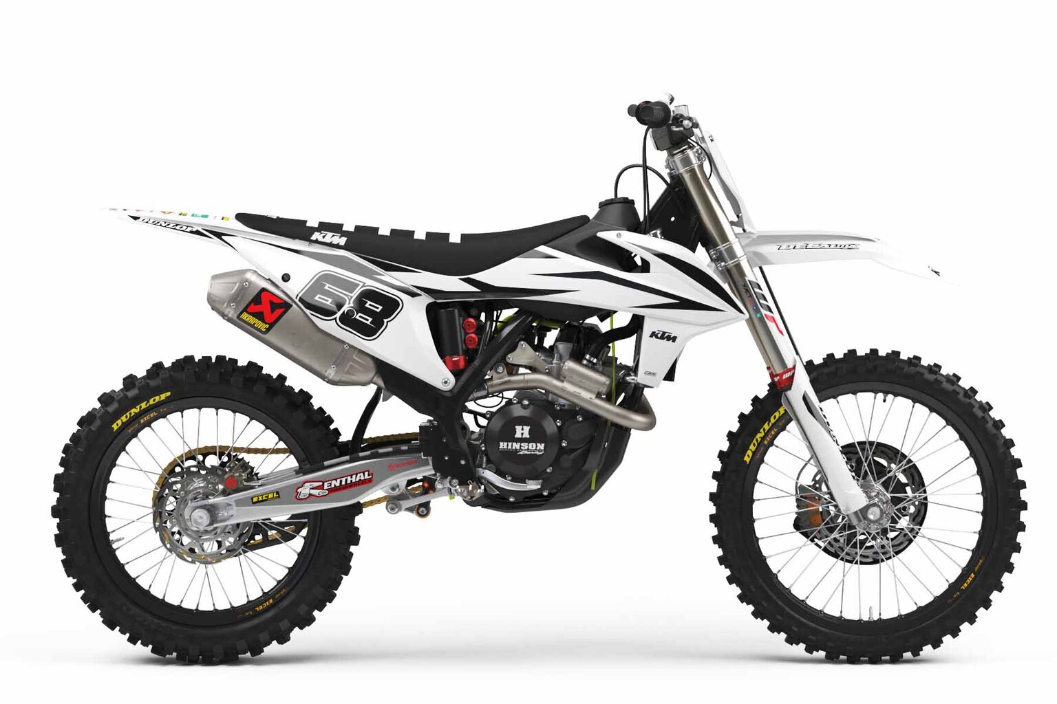 KTM EXC450F White Factory Series 11 Dirt Bike Graphics Kit