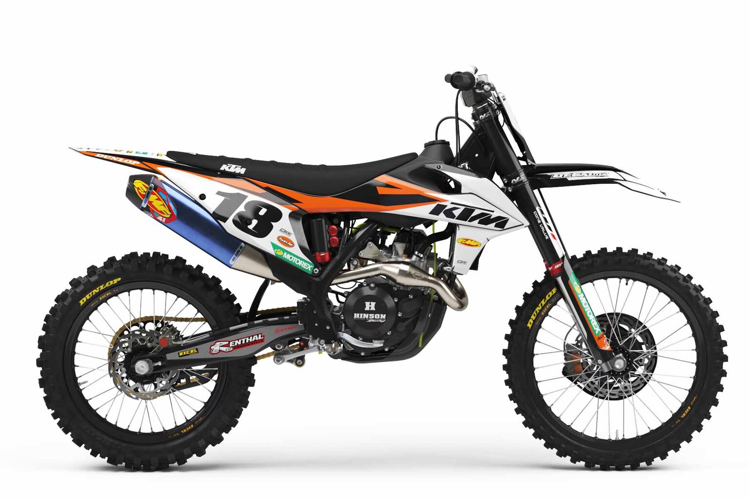 KTM SX250 Black Factory Series 18 Dirt Bike Graphics Kit