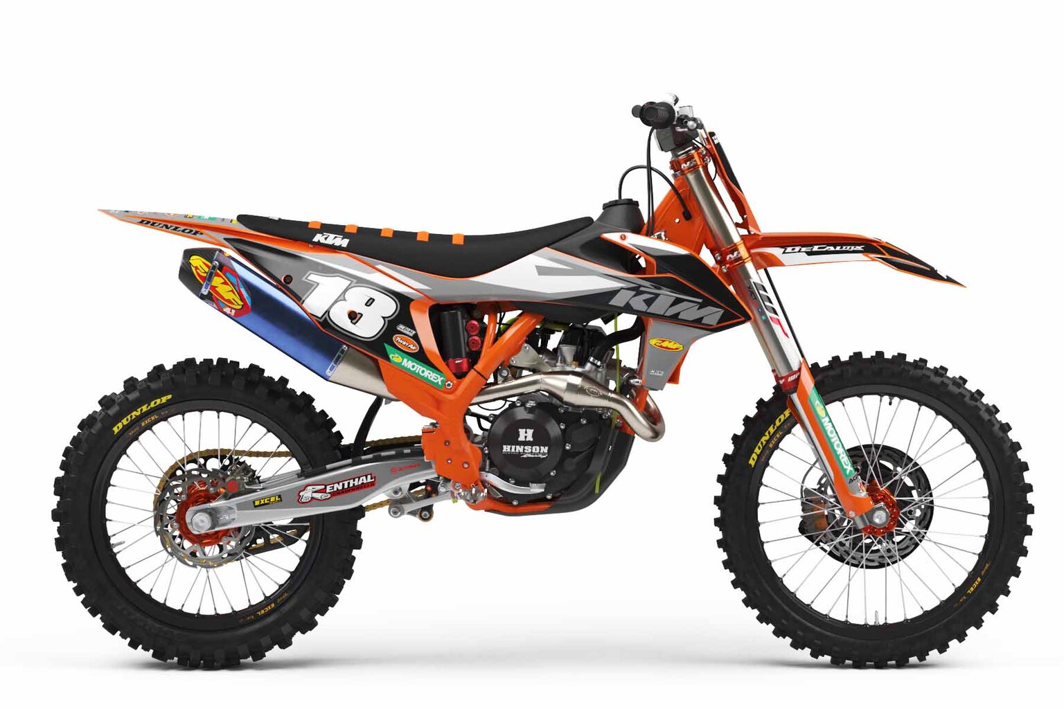 KTM SX125 Orange Factory Series 18 Dirt Bike Graphics Kit