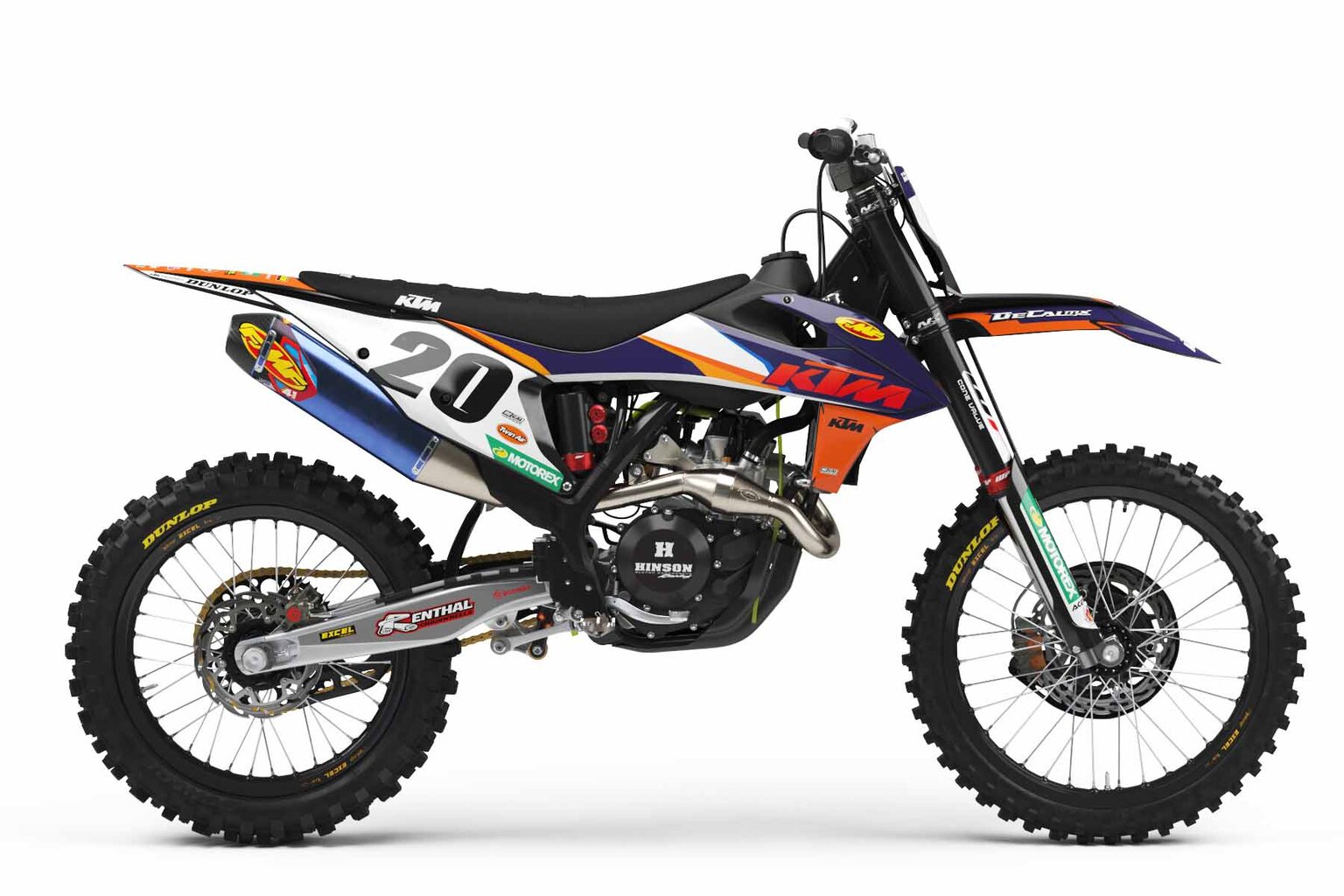 KTM EXC250 Black Factory Series 20 Dirt Bike Graphics Kit