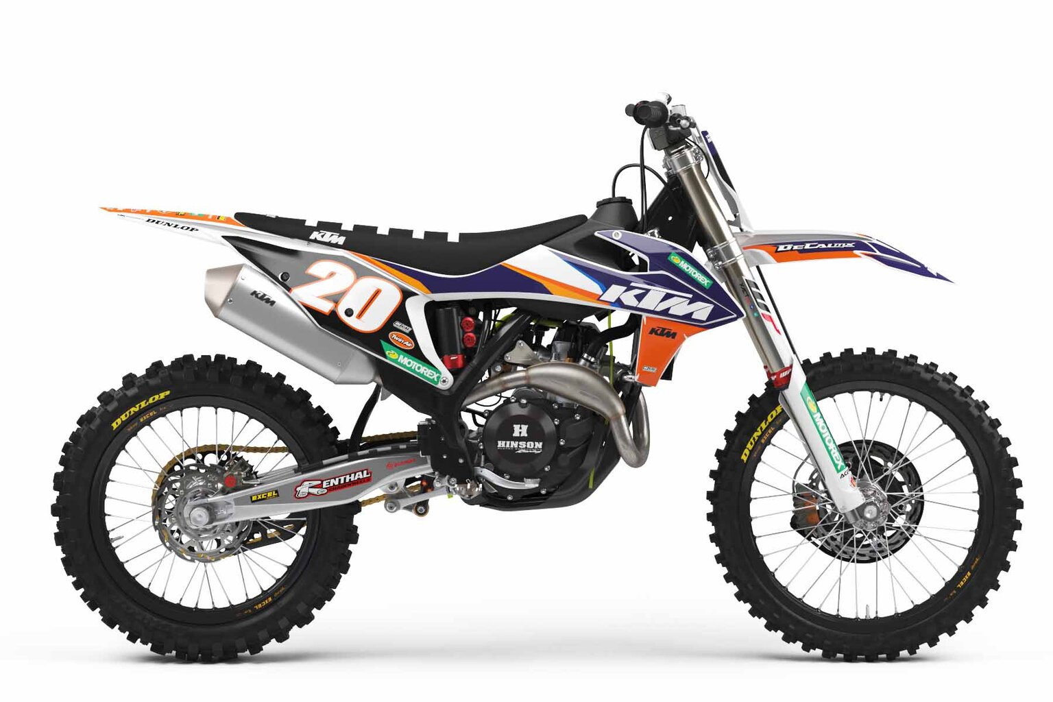 KTM EXC450F White Factory Series 20 Dirt Bike Graphics Kit