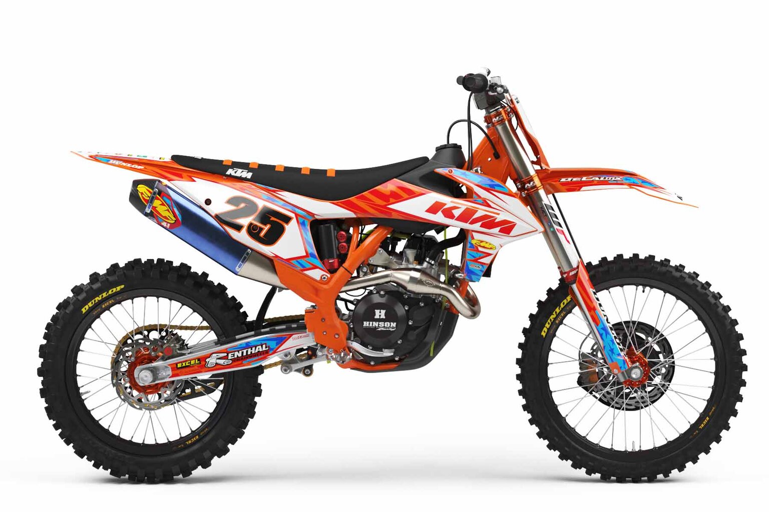 KTM SXF250 Orange and Black Stars and Stripes Dirt Bike Graphics Kit