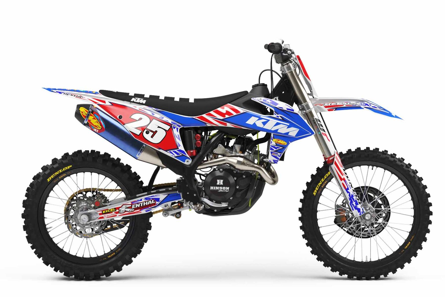 KTM SXF450 Red, White and Blue Stars and Stripes Dirt Bike Graphics Kit