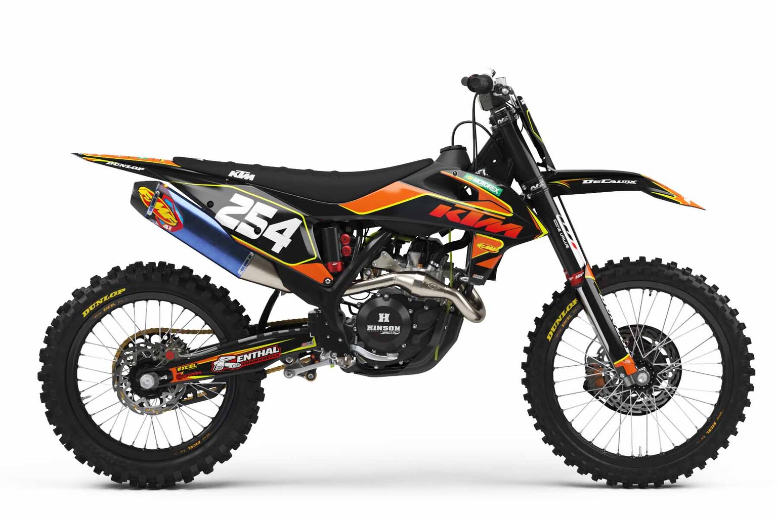 KTM SX65 Black T-2 Series Dirt Bike Graphics Kit