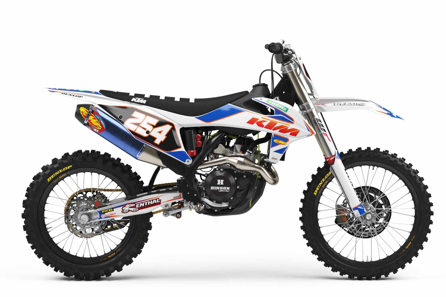 KTM EXC450F White T-2 Series Dirt Bike Graphics Kit