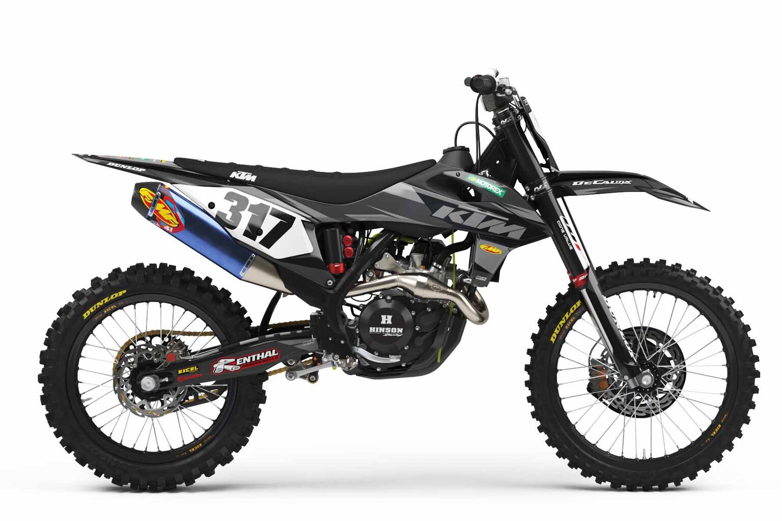 KTM SX250 Black T-3 Series Dirt Bike Graphics Kit