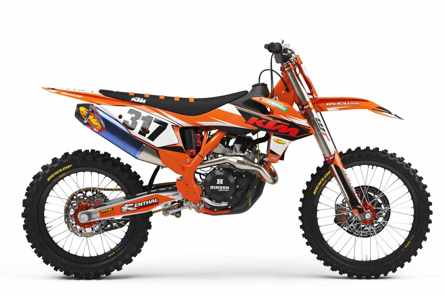 KTM SX125 Orange T-3 Series Dirt Bike Graphics Kit