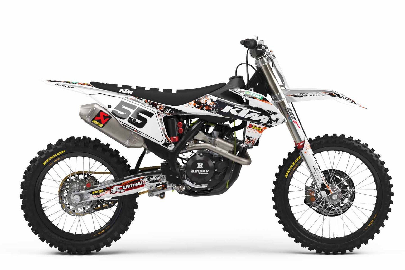 KTM SX85 White T-5 Series Dirt Bike Graphics Kit