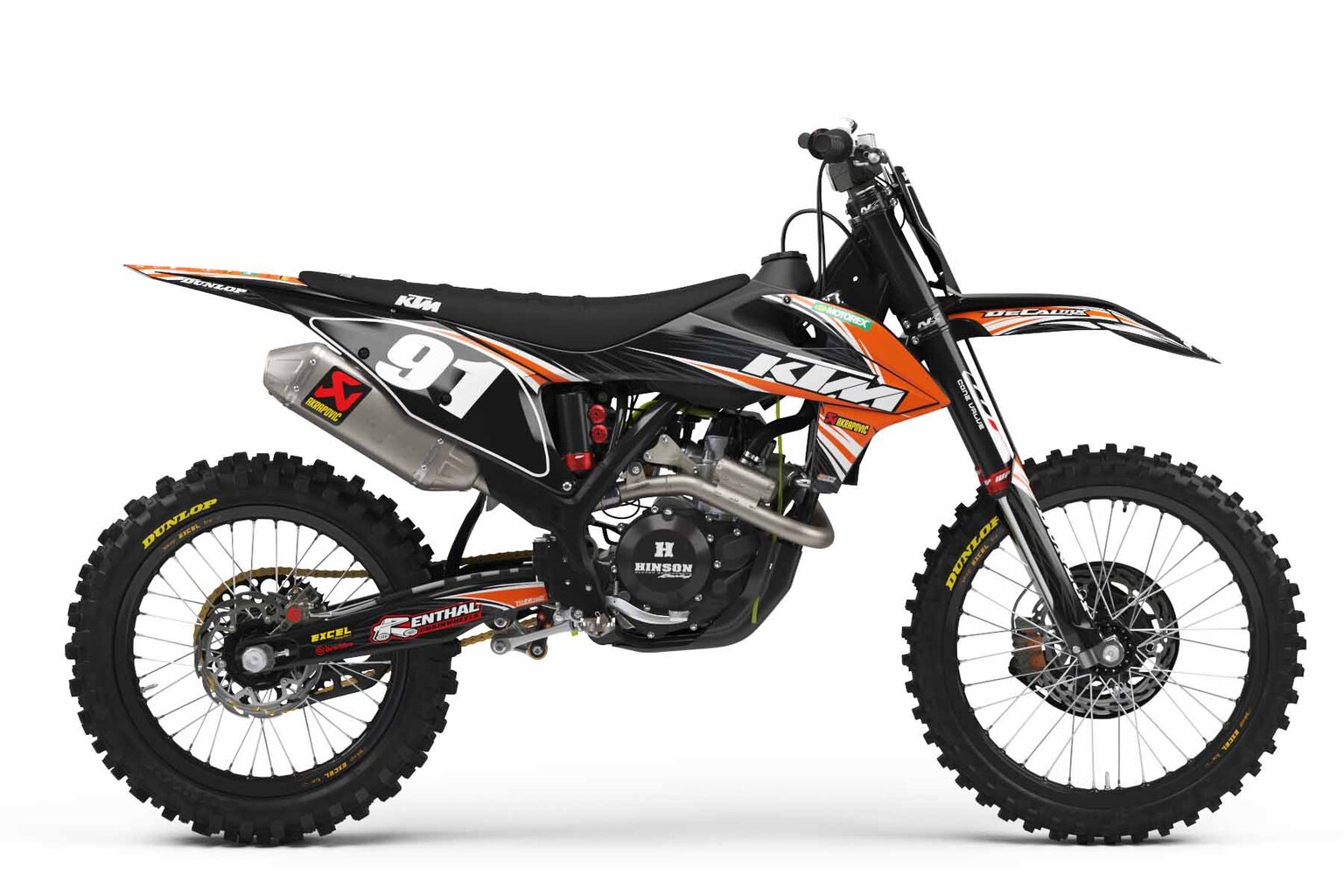 KTM EXC450F Black T-9 Series Dirt Bike Graphics Kit