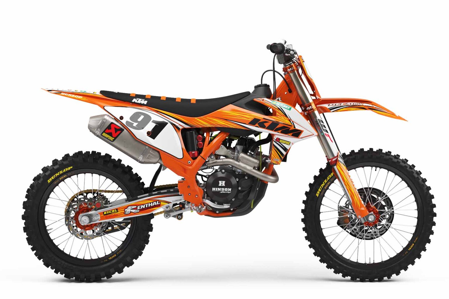 KTM SX125 Orange T-9 Series Dirt Bike Graphics Kit