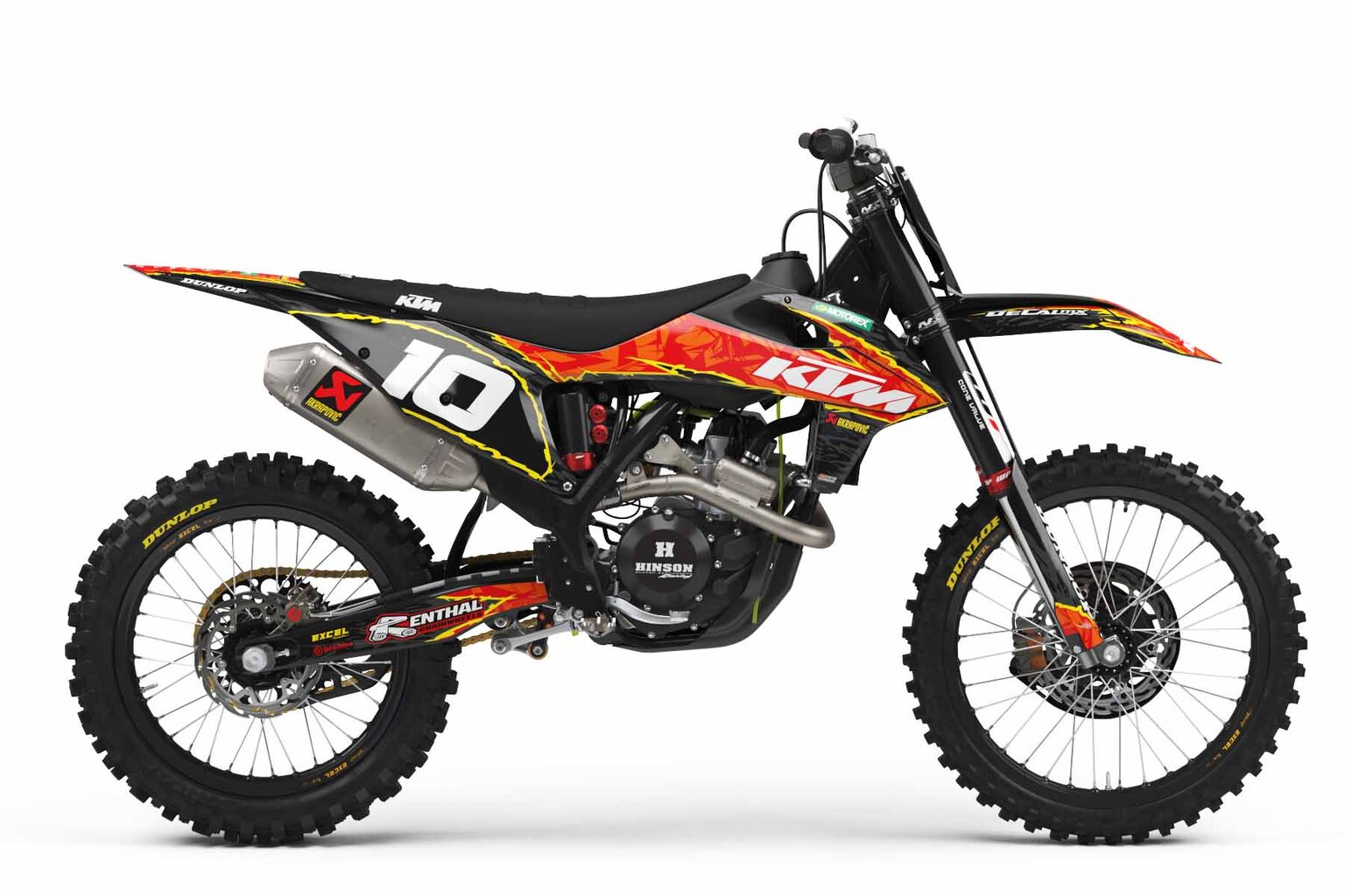 KTM SXF450 Black T-10 Series Dirt Bike Graphics Kit