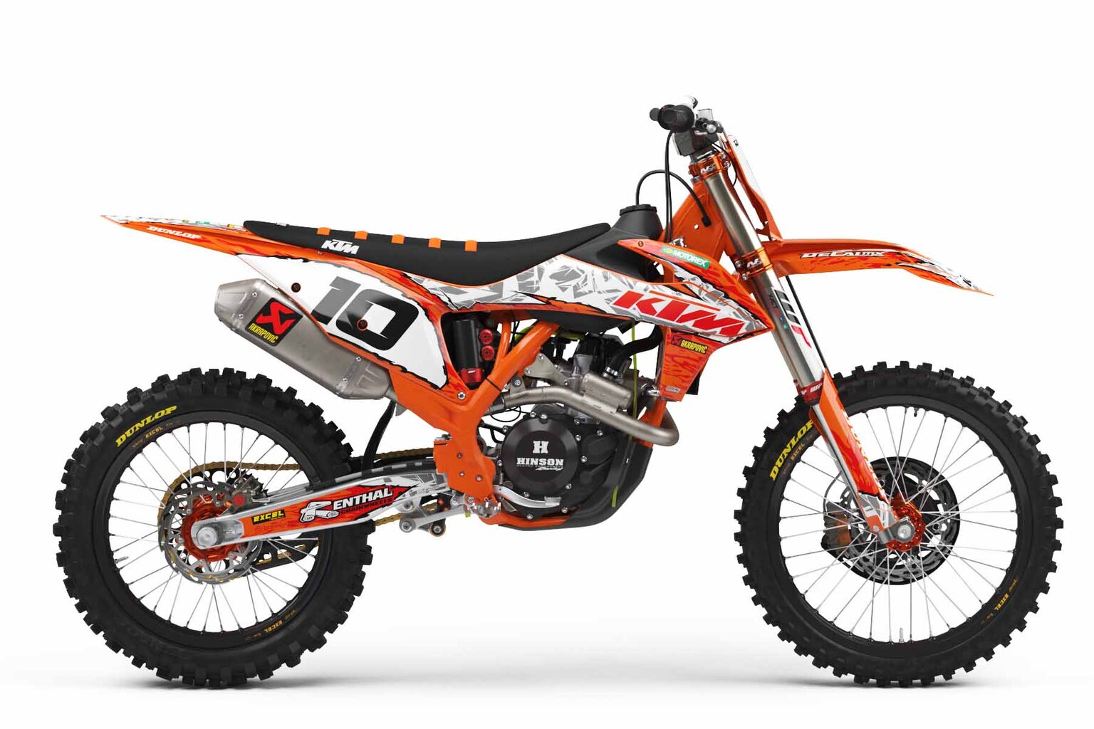 KTM EXC450 Black T-10 Series Dirt Bike Graphics Kit