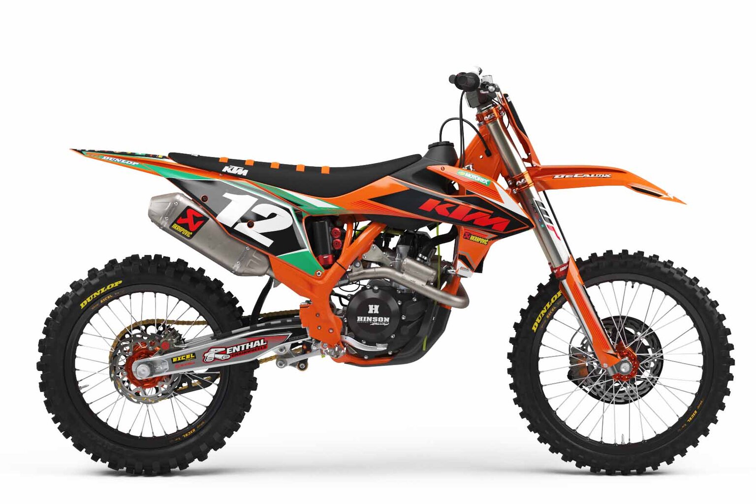 KTM SX125 Orange T-12 Series Dirt Bike Graphics Kit