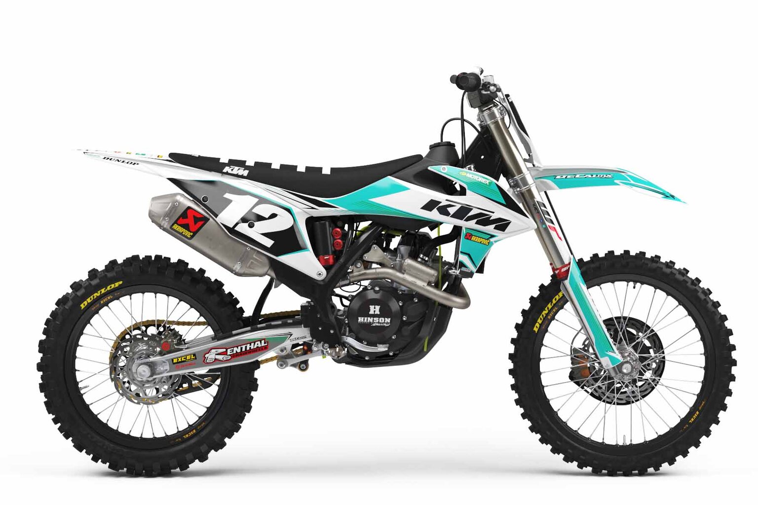 KTM SXF250 White T-12 Series Dirt Bike Graphics Kit