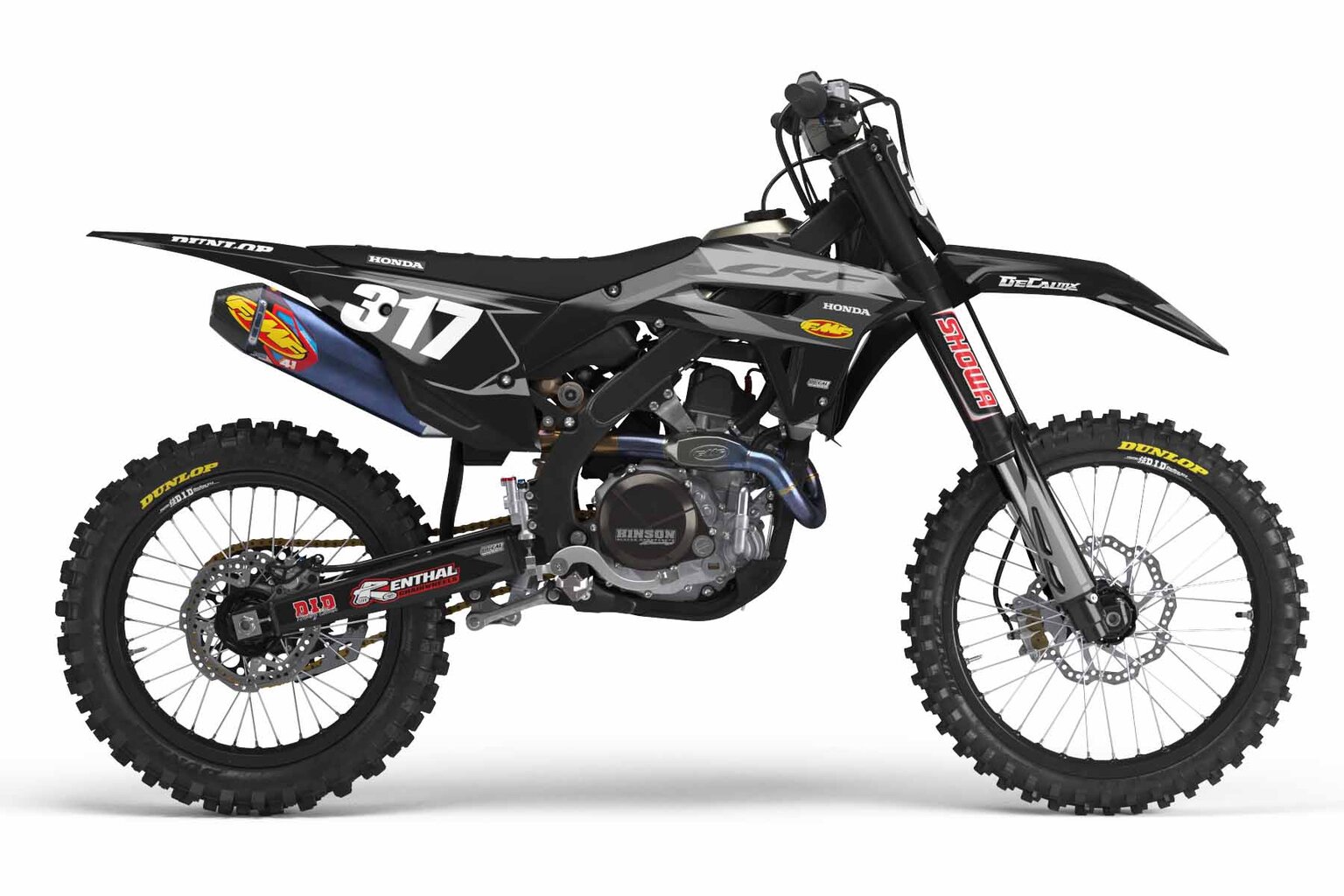 Honda CRF450R Black T-3 Series Dirt Bike Graphics Kit