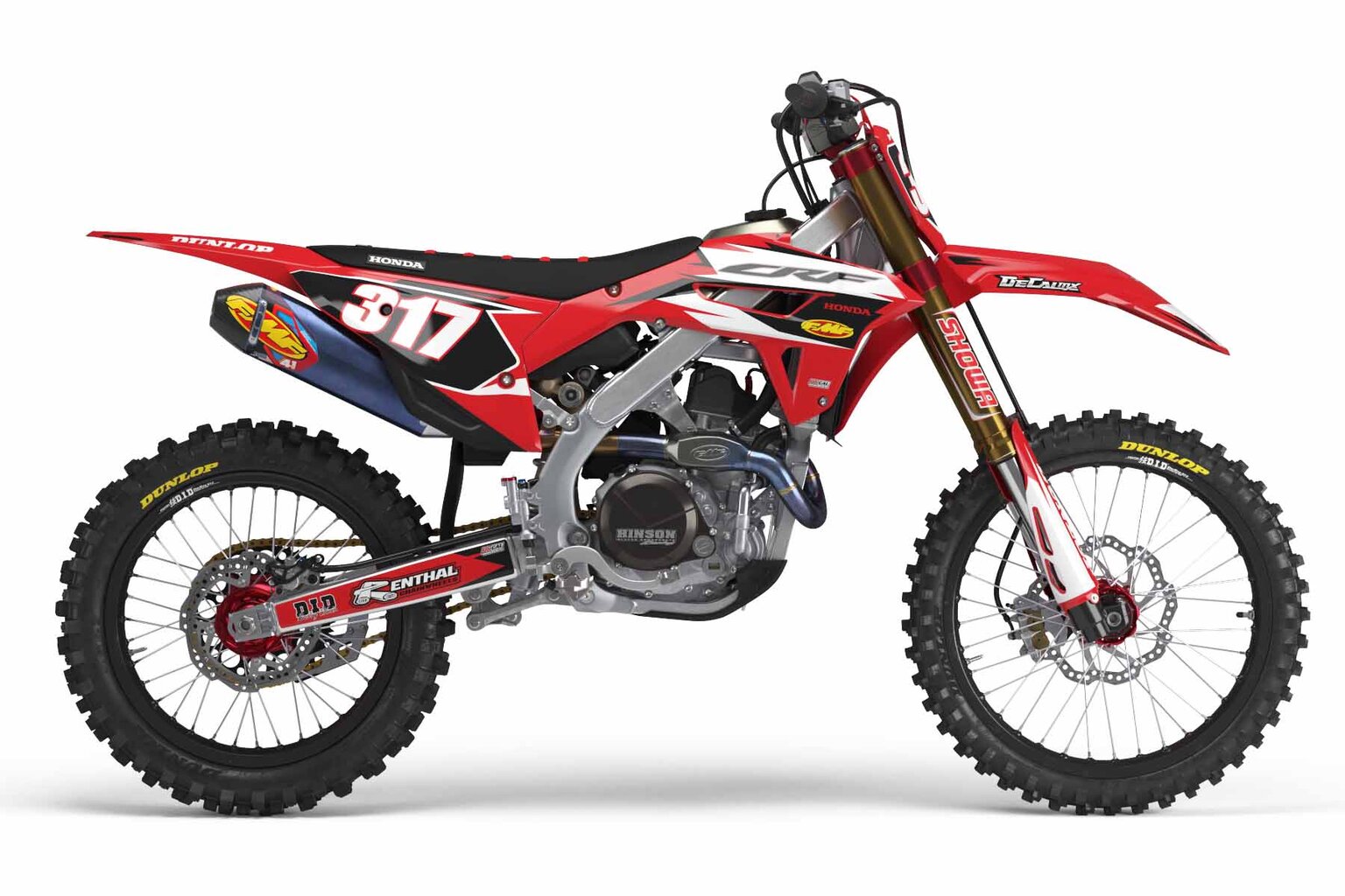 Honda CRF250R Red T-3 Series Dirt Bike Graphics Kit