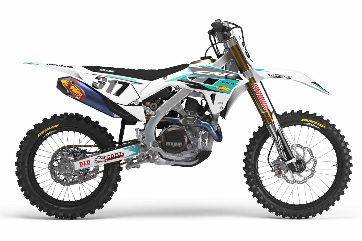 Honda CR125 White T-3 Series Dirt Bike Graphics Kit