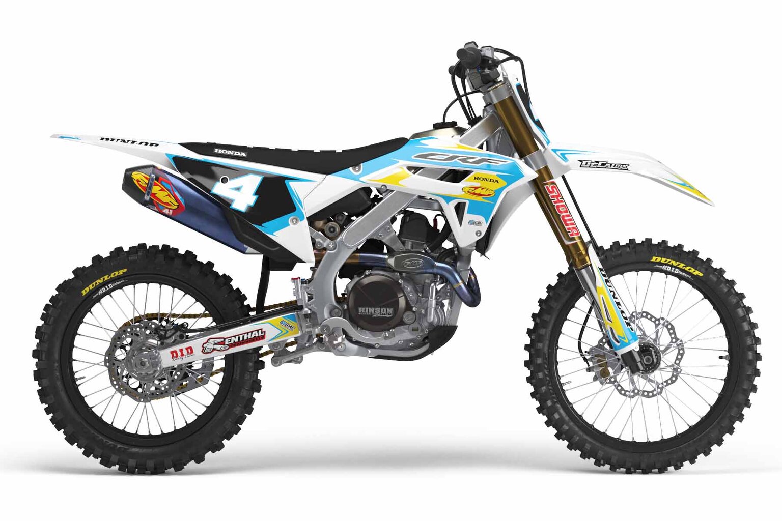 Honda CR85 White T-4 Series Dirt Bike Graphics Kit