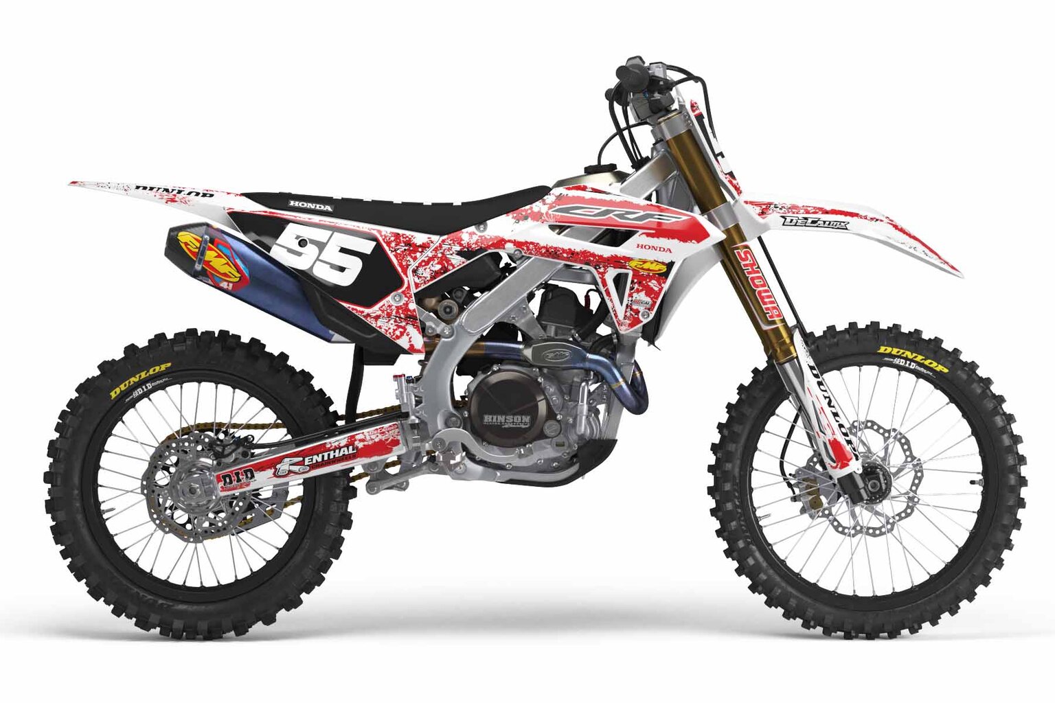 Honda CR250 White T-5 Series Dirt Bike Graphics Kit