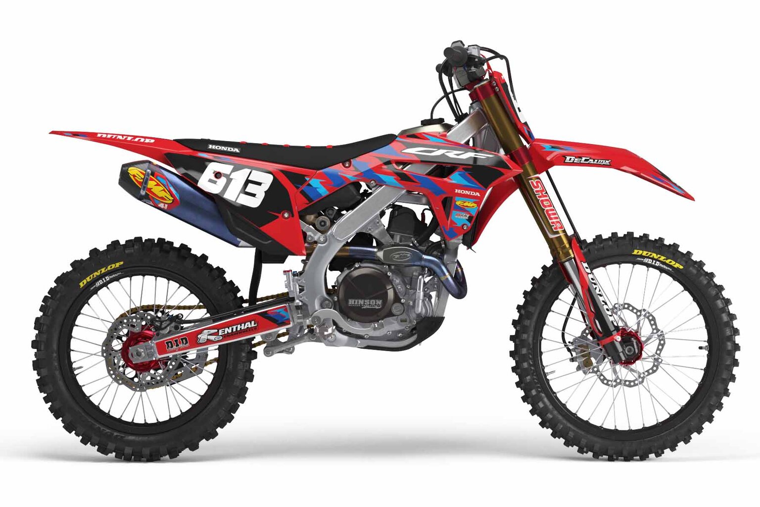 Honda CR125 Red T-6 Series Dirt Bike Graphics Kit