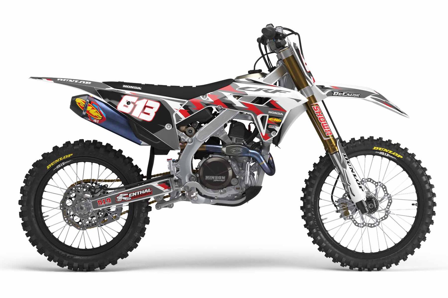 Honda CRF250R White T-6 Series Dirt Bike Graphics Kit