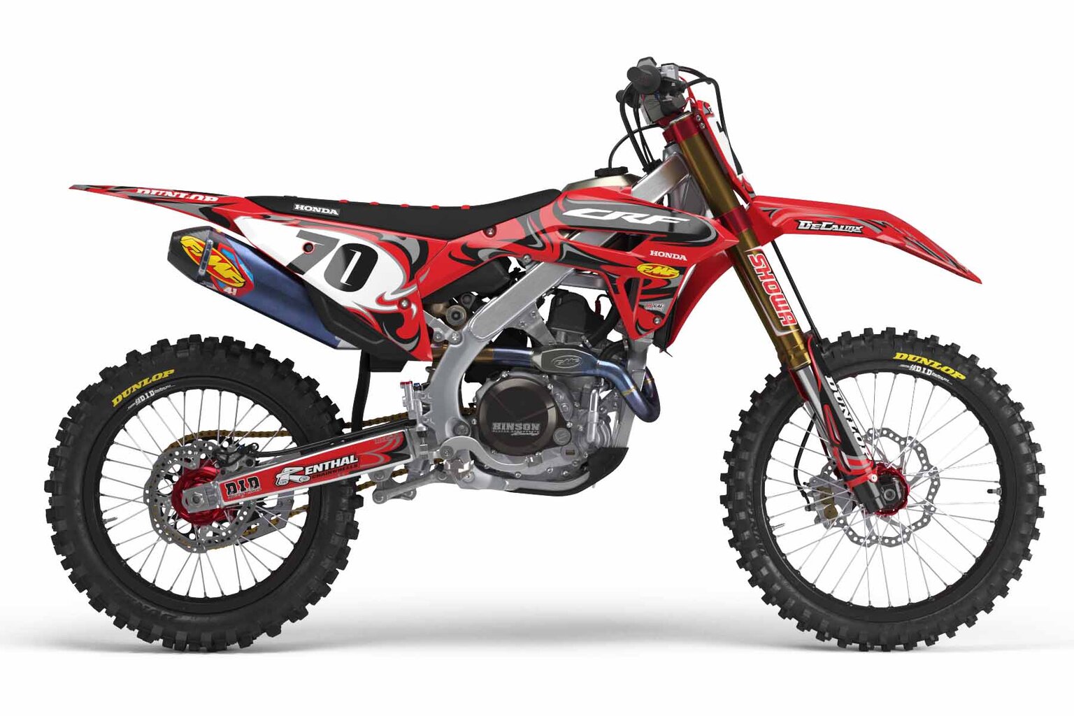 Honda CR85 Red T-7 Series Dirt Bike Graphics Kit