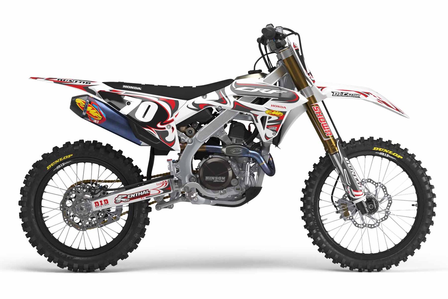 Honda CRF110 White T-7 Series Dirt Bike Graphics Kit