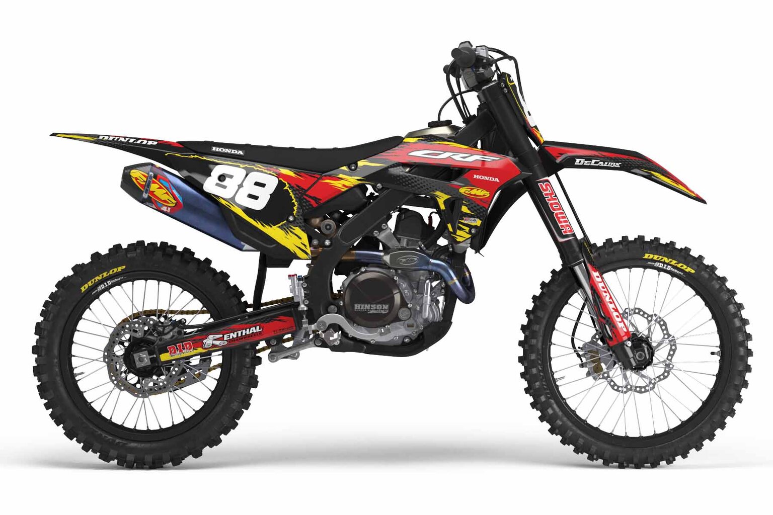 Honda CRF250R Black T-8 Series Dirt Bike Graphics Kit