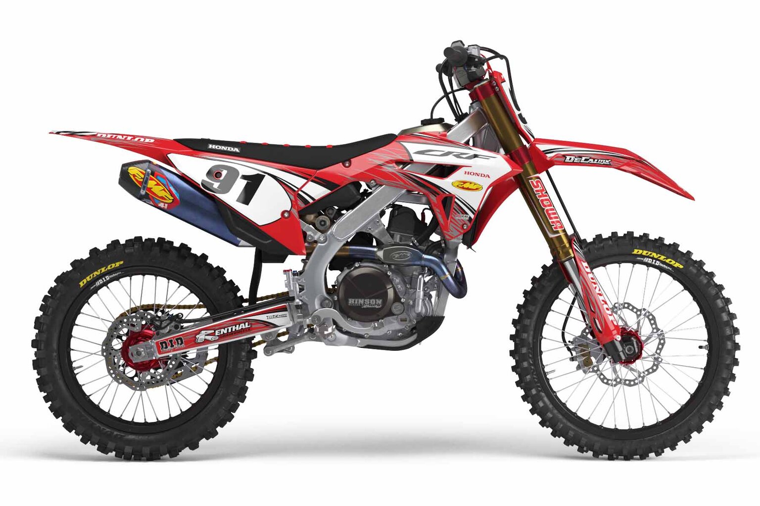 Honda CR250 Red T-9 Series Dirt Bike Graphics Kit