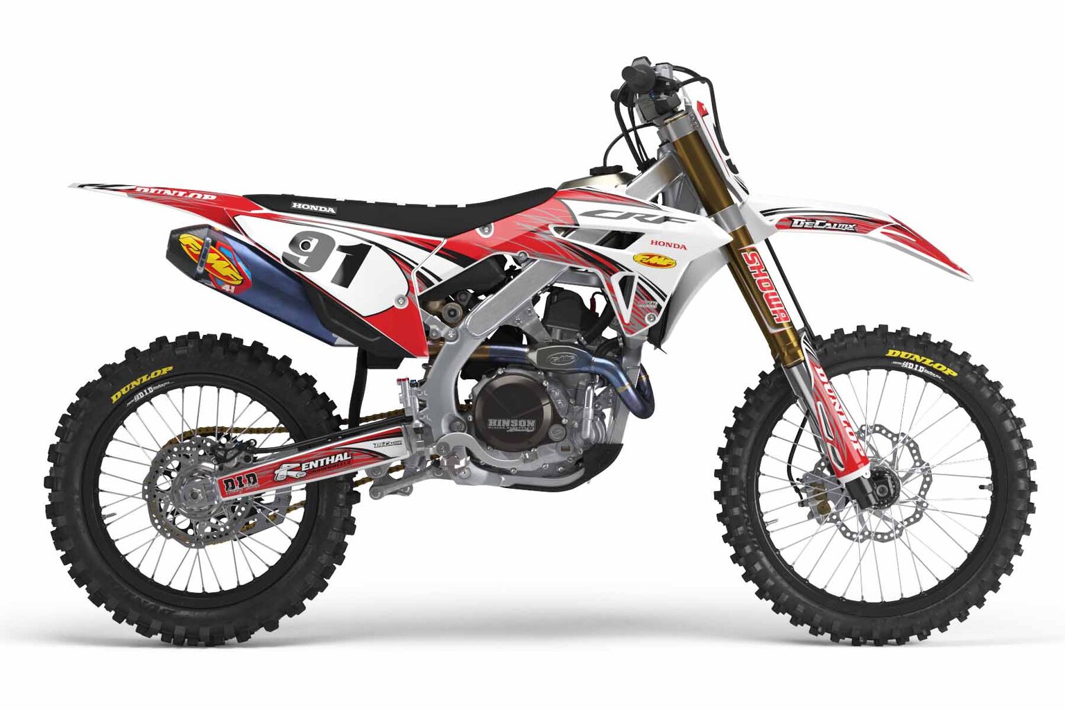 Honda CRF450X White T-9 Series Dirt Bike Graphics Kit