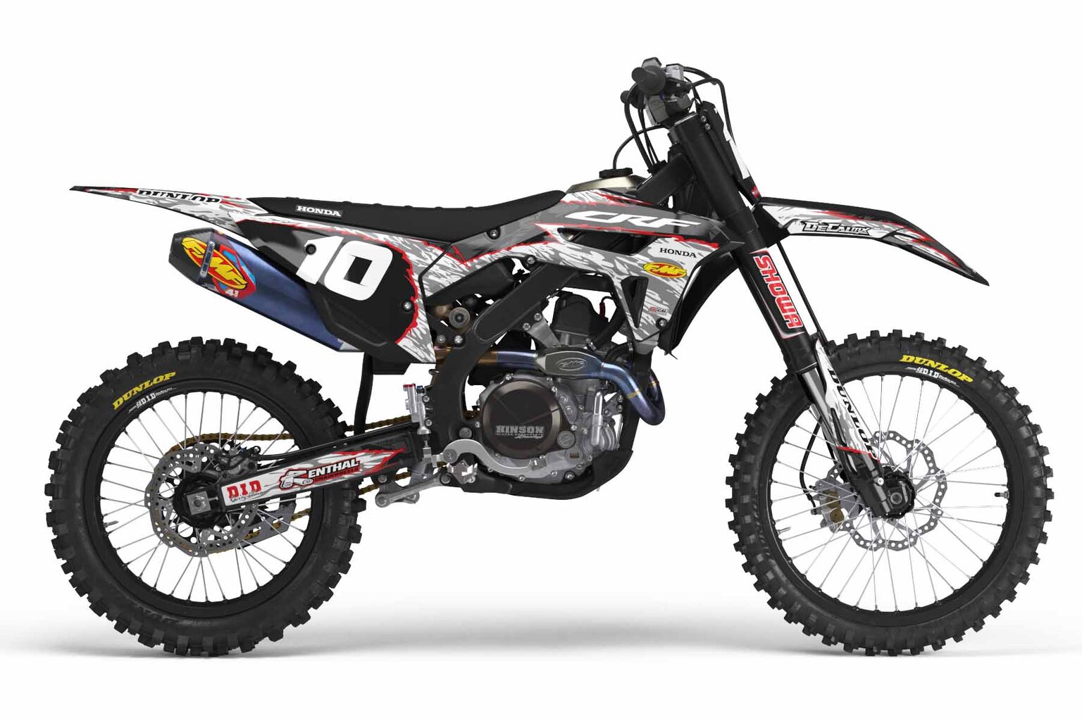 Honda CRF250R Black T-10 Series Dirt Bike Graphics Kit