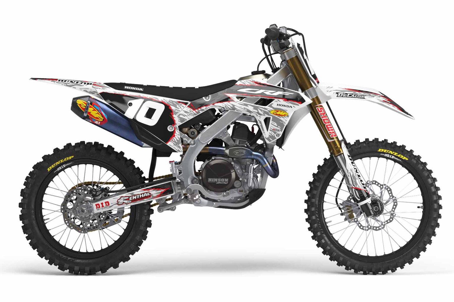 Honda CR85 White T-10 Series Dirt Bike Graphics Kit