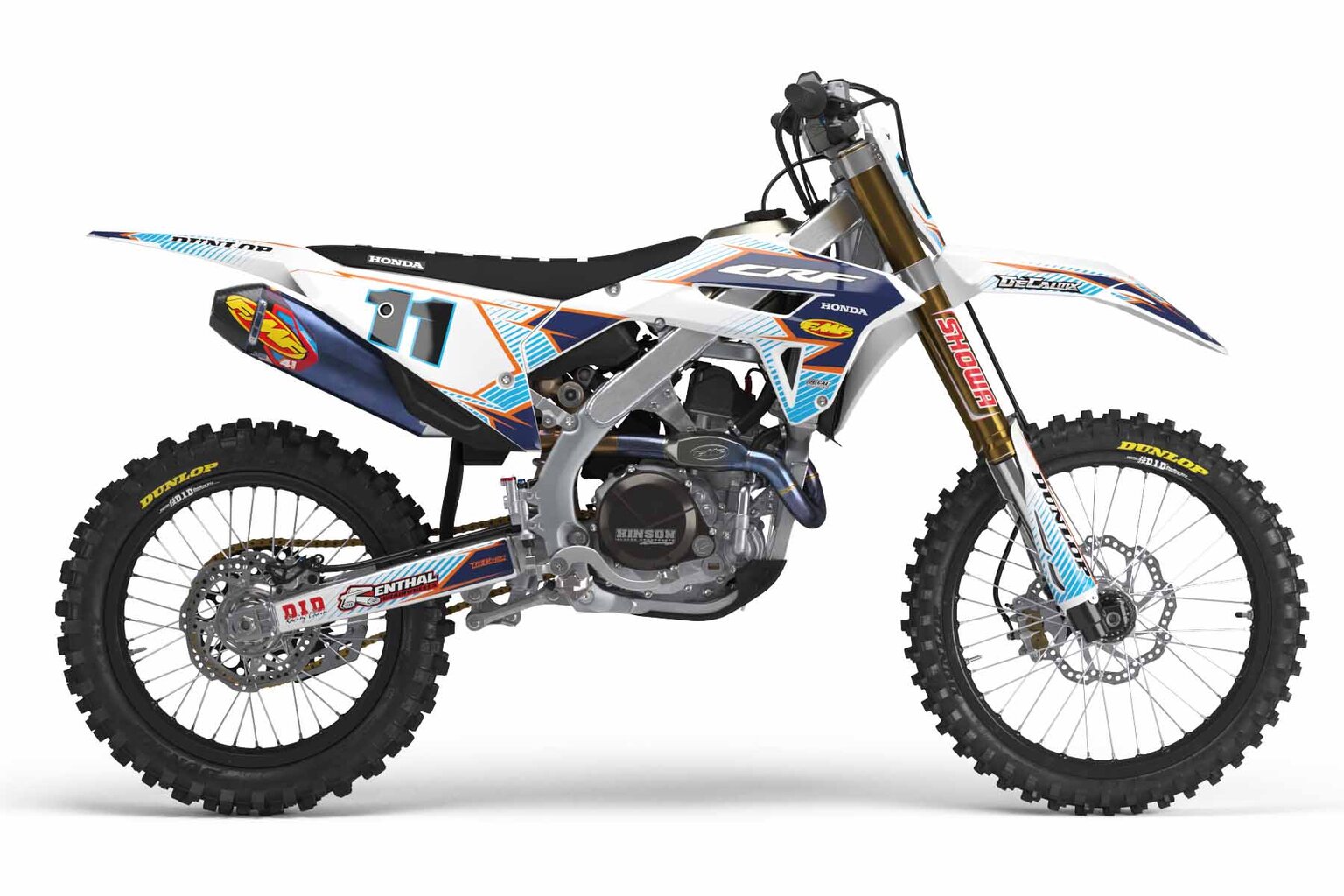 Honda CR250 White T-11 Series Dirt Bike Graphics Kit