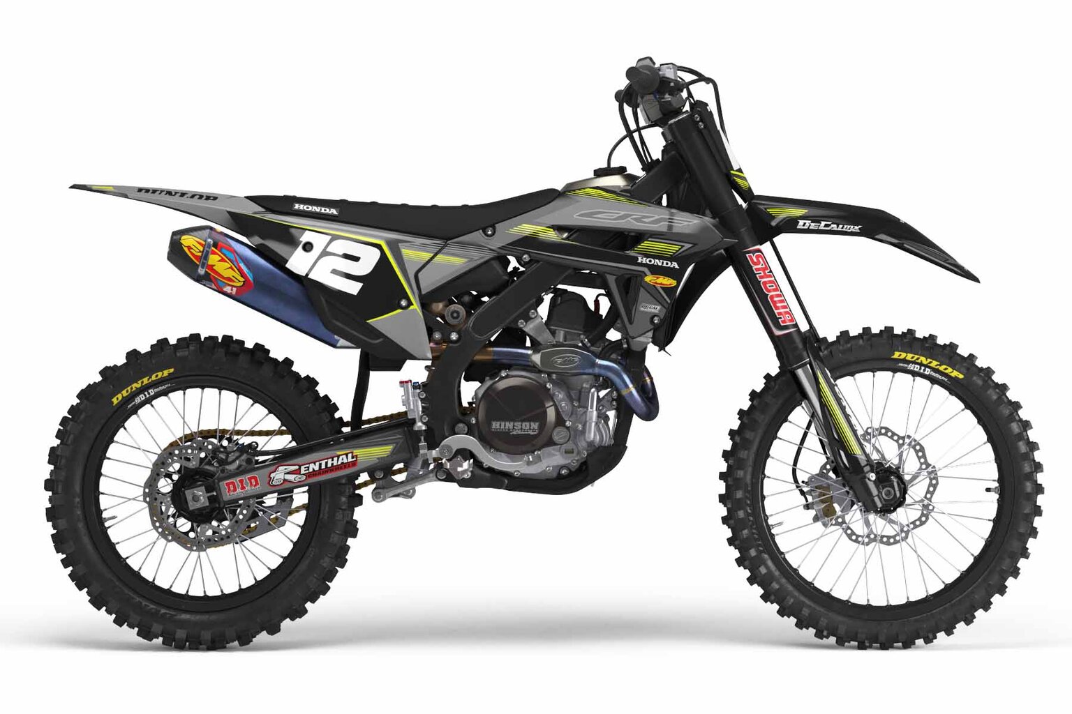 Honda CRF250R Black T-12 Series Dirt Bike Graphics Kit