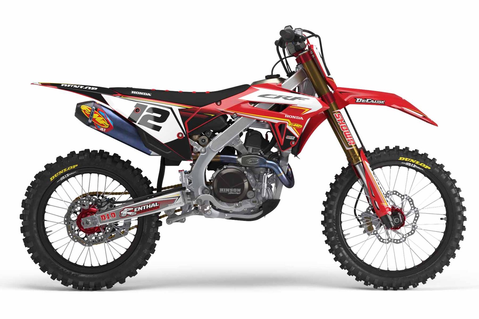 Honda CRF450R Red T-12 Series Dirt Bike Graphics Kit