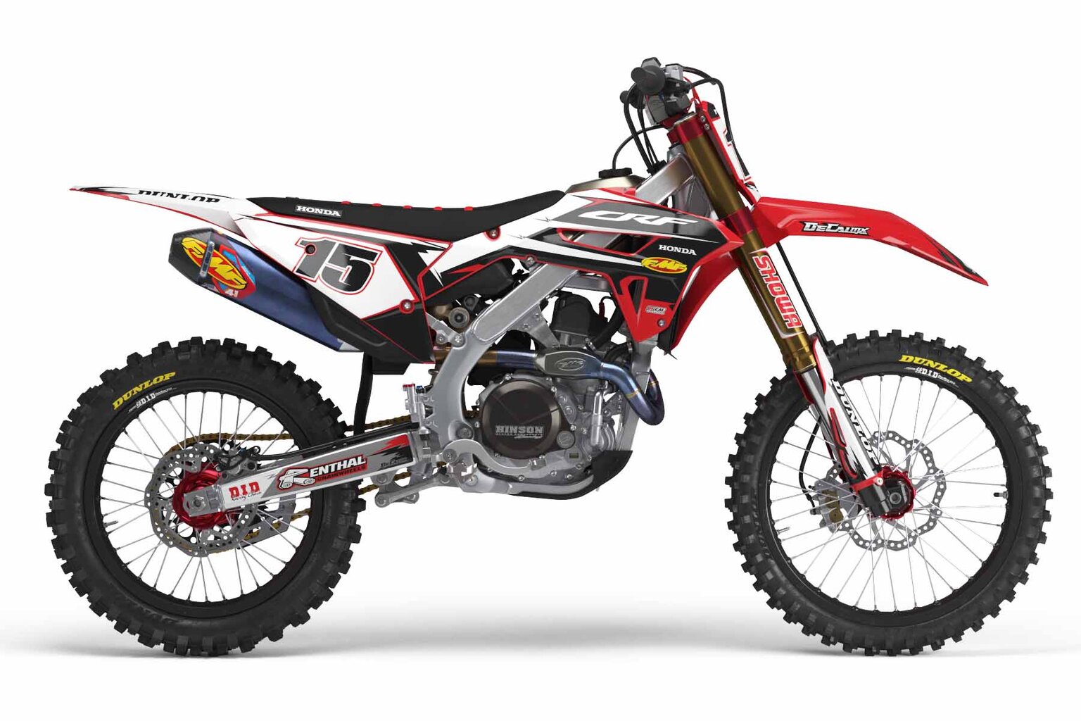 Honda CR125 Red T-15 Series Dirt Bike Graphics Kit