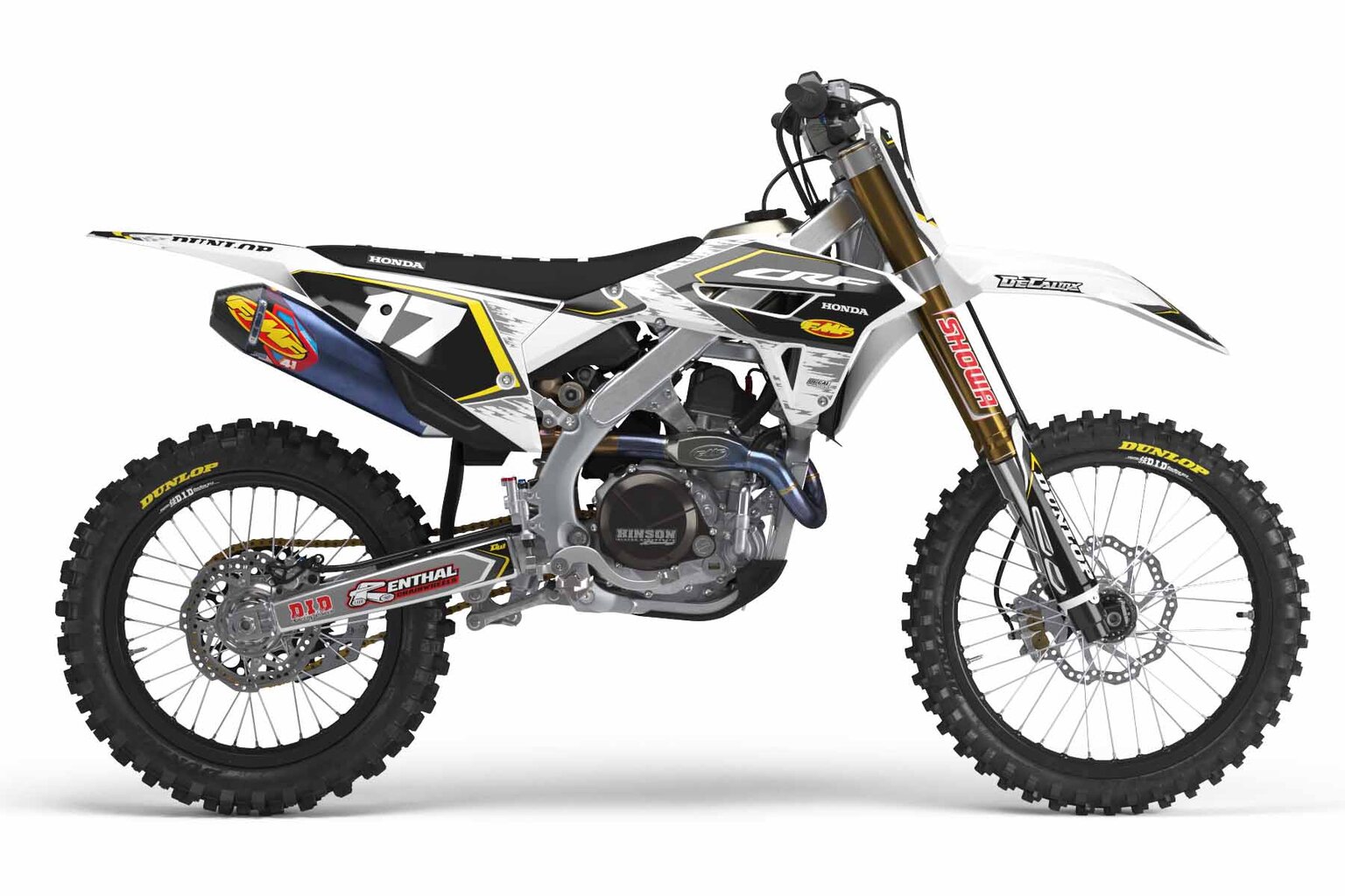 Honda CR125 White T-17 Series Dirt Bike Graphics Kit