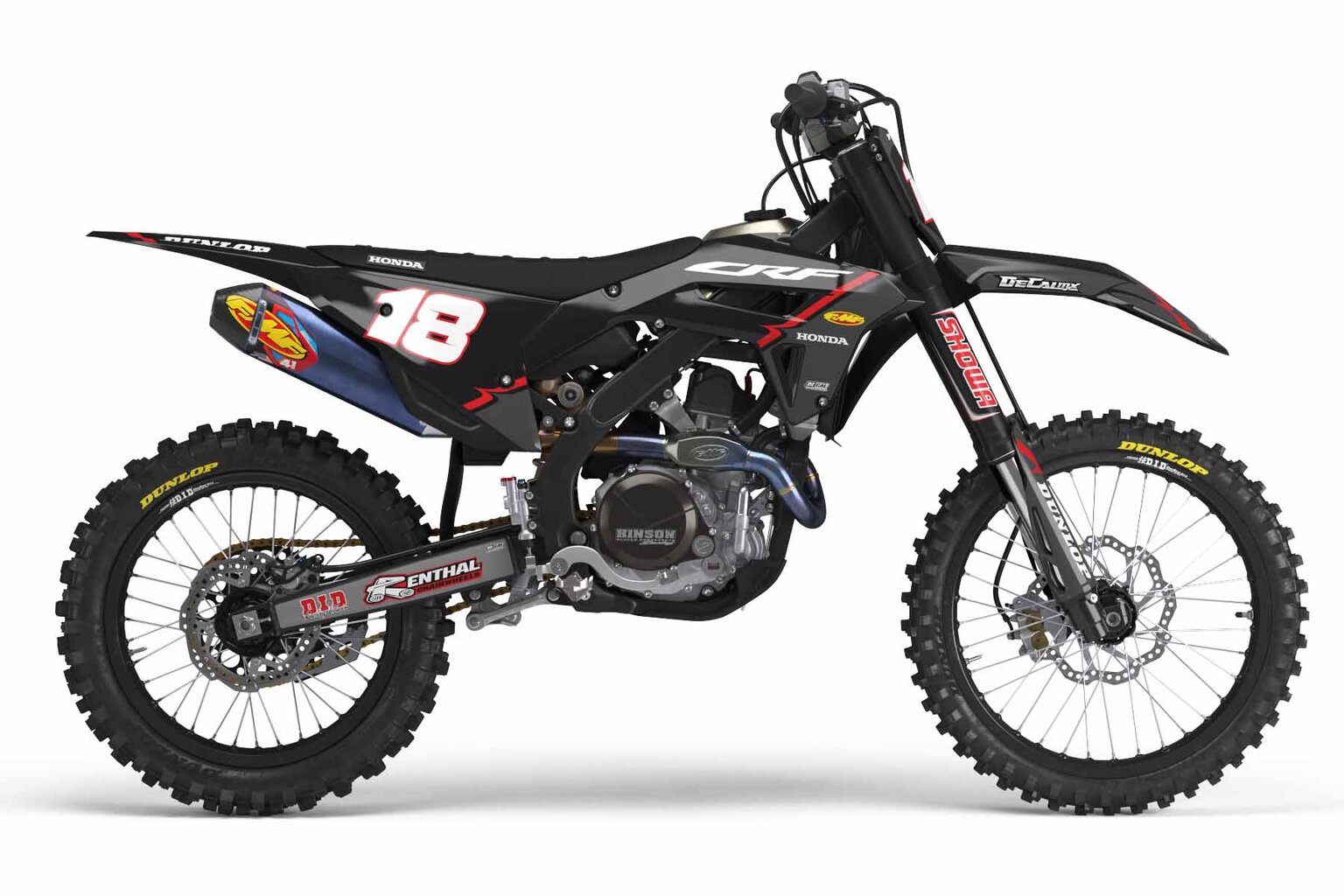 Honda CRF250X Black T-18 Series Dirt Bike Graphics Kit