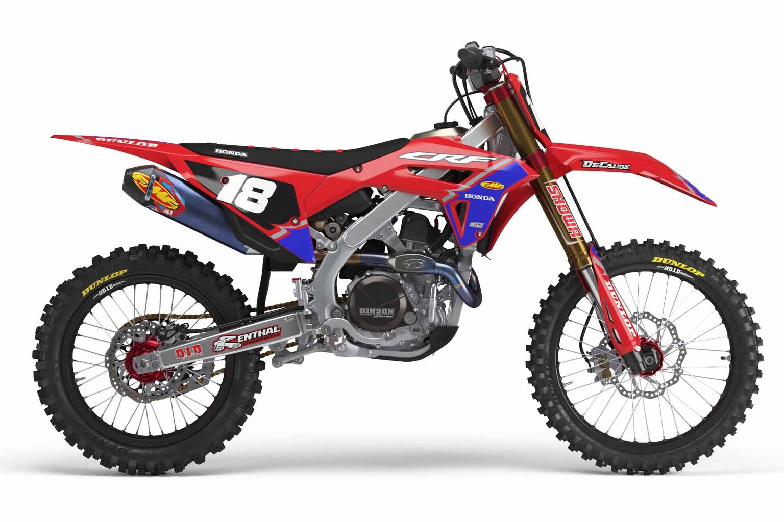 Honda CRF250R Red T-18 Series Dirt Bike Graphics Kit