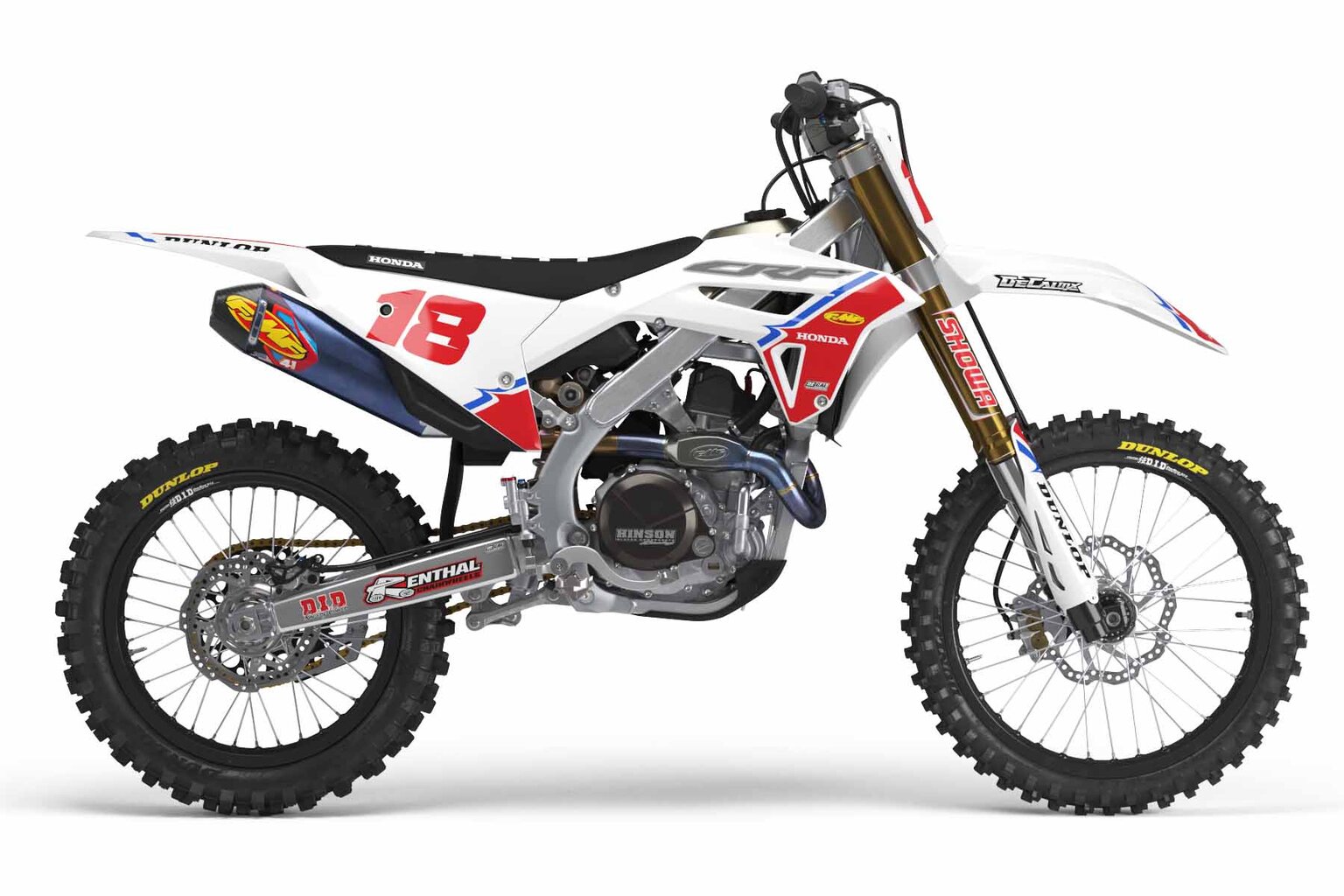 Honda CRF450R White T-18 Series Dirt Bike Graphics Kit