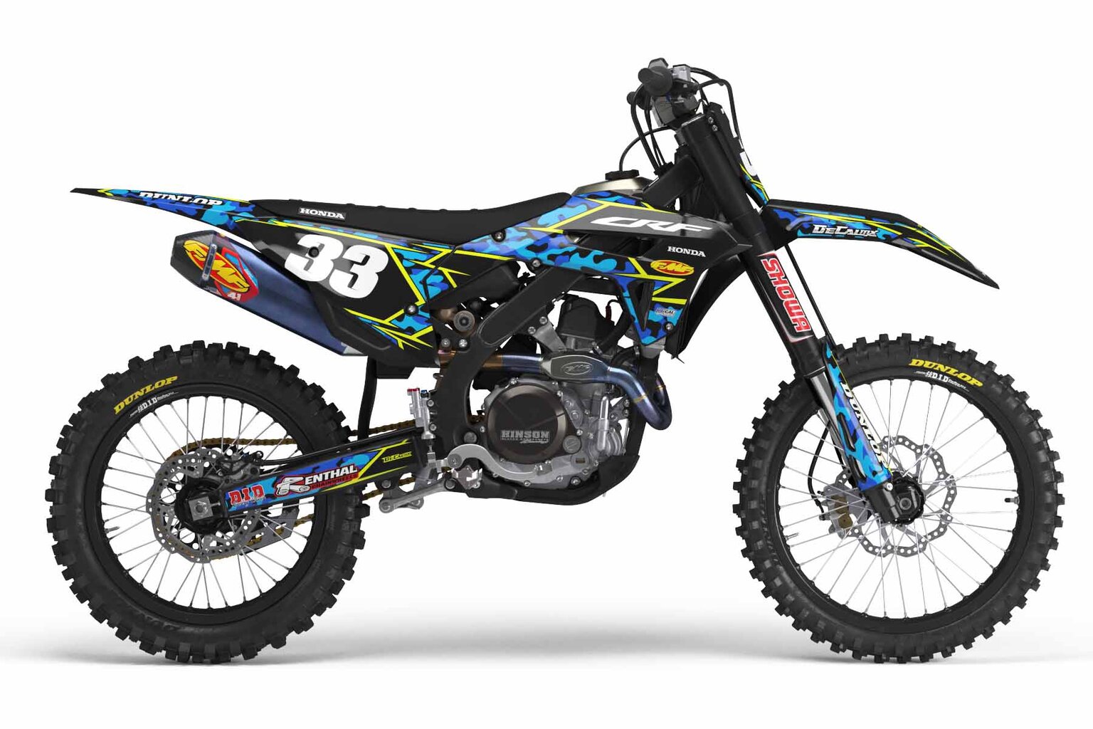 Honda CR85 Black Traditional Camo Dirt Bike Graphics Kit