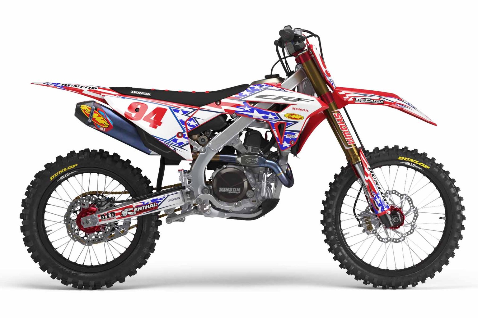 Honda CR85 Red Stars and Stripes Dirt Bike Graphics Kit