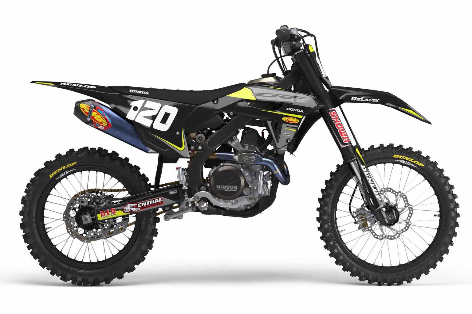 Honda CR250 Black T-1 Series Dirt Bike Graphics Kit