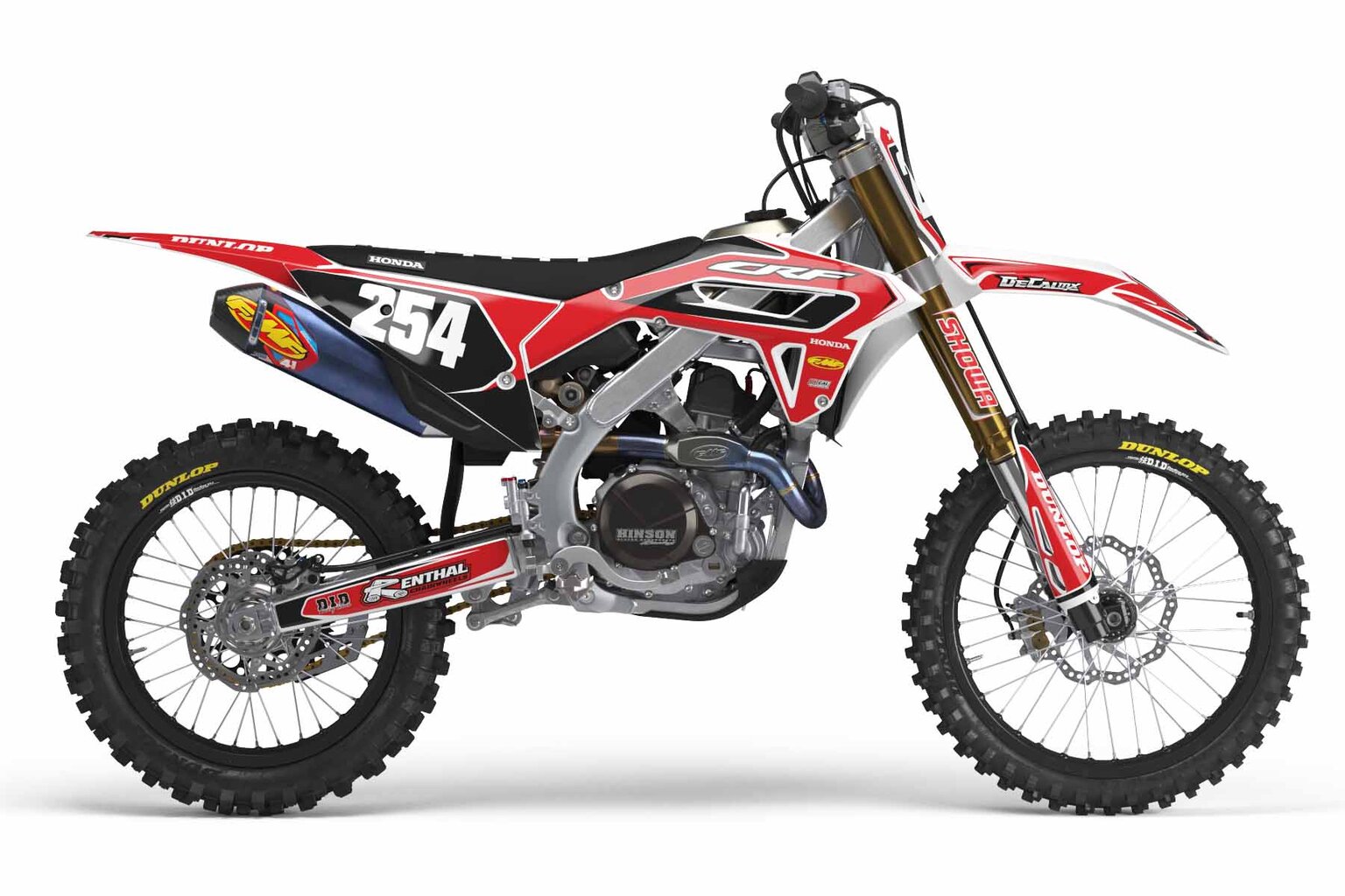 Honda CR85 White T-2 Series Dirt Bike Graphics Kit