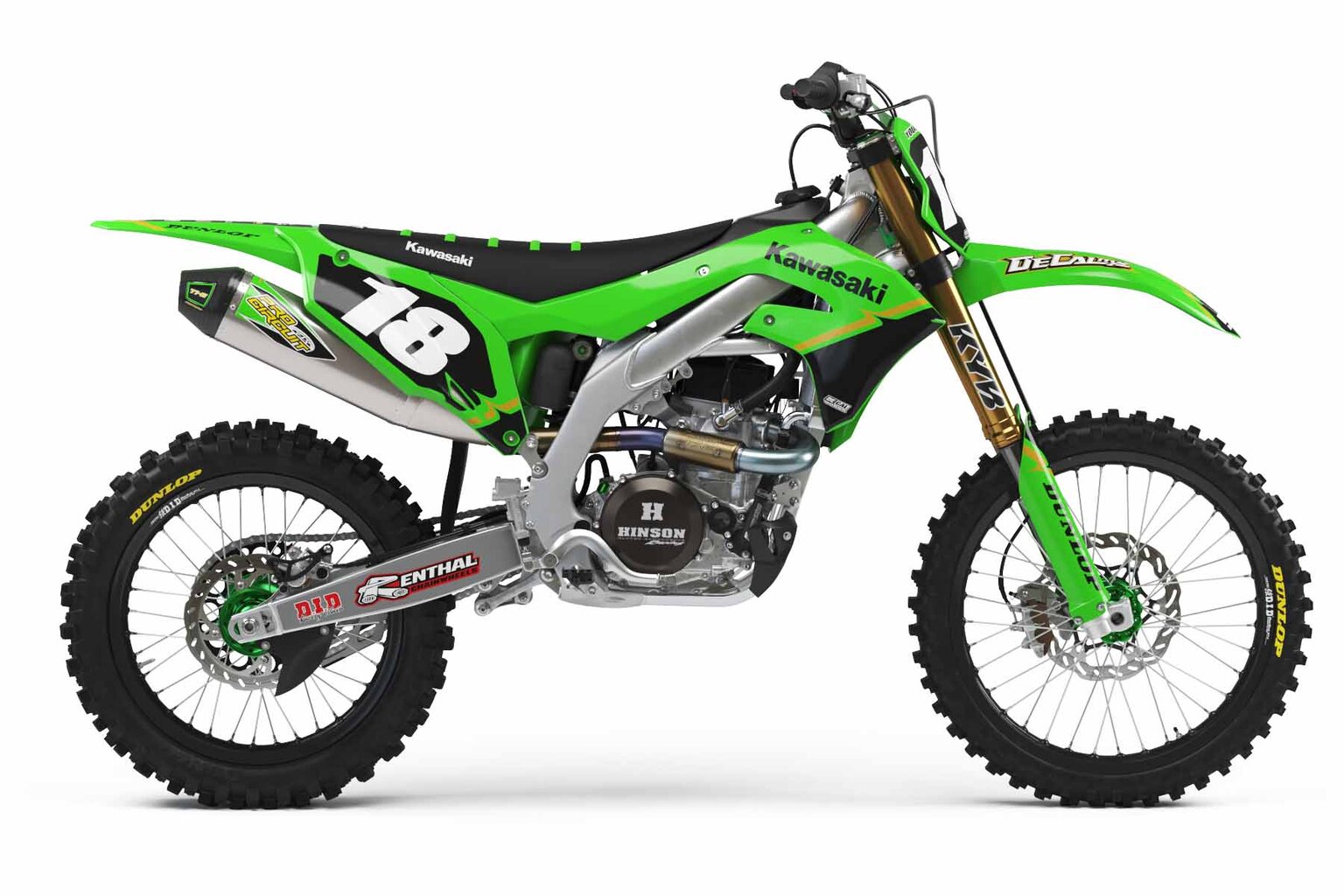 Kawasaki KX450F Green T-18 Series Dirt Bike Graphics Kit