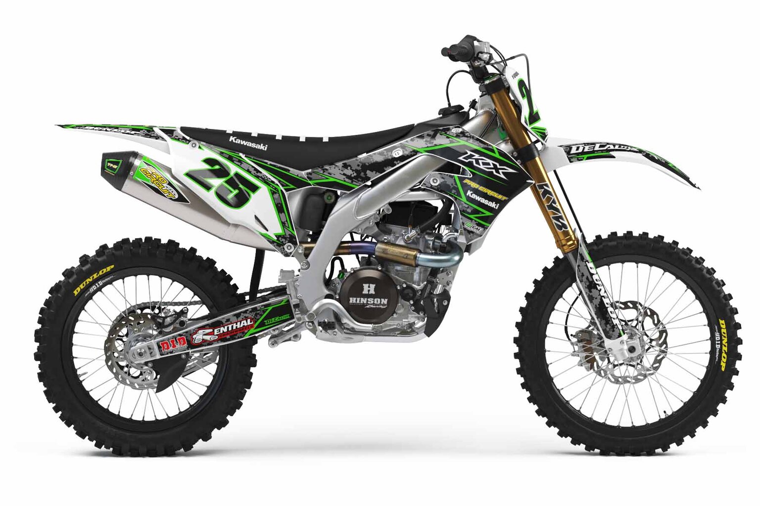 Kawasaki KX250 White Digital Camo Dirt Bike Graphics Kit