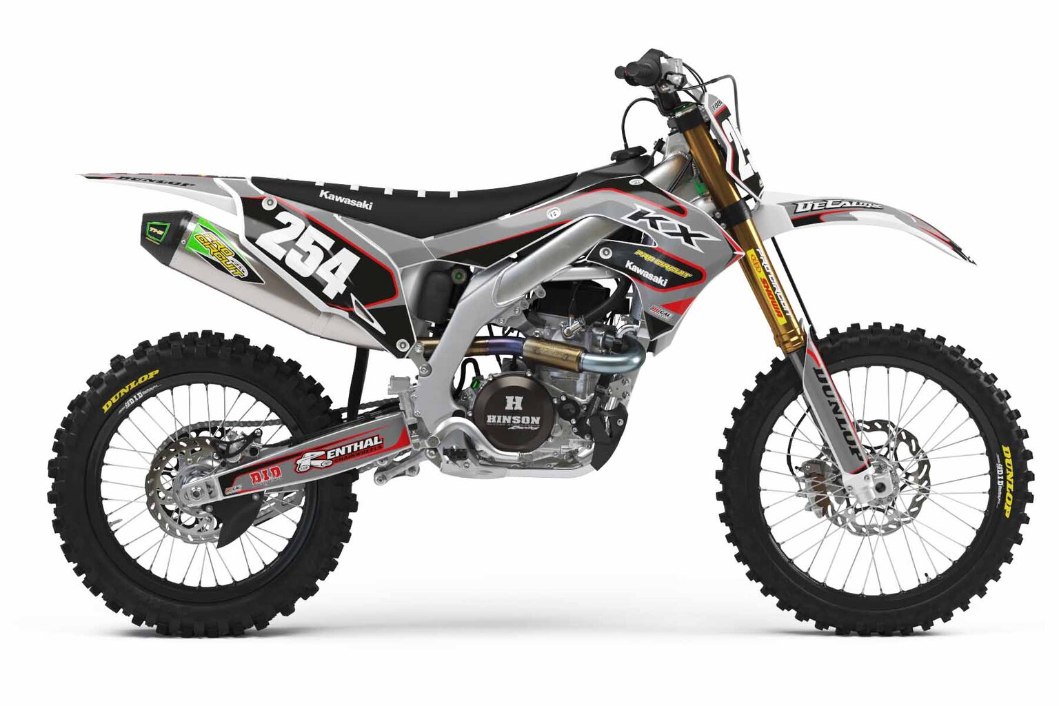 Kawasaki KX65 White T-2 Series Dirt Bike Graphics Kit