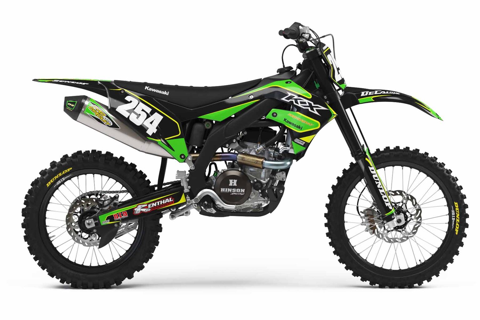 Kawasaki KX85 Black T-2 Series Dirt Bike Graphics Kit