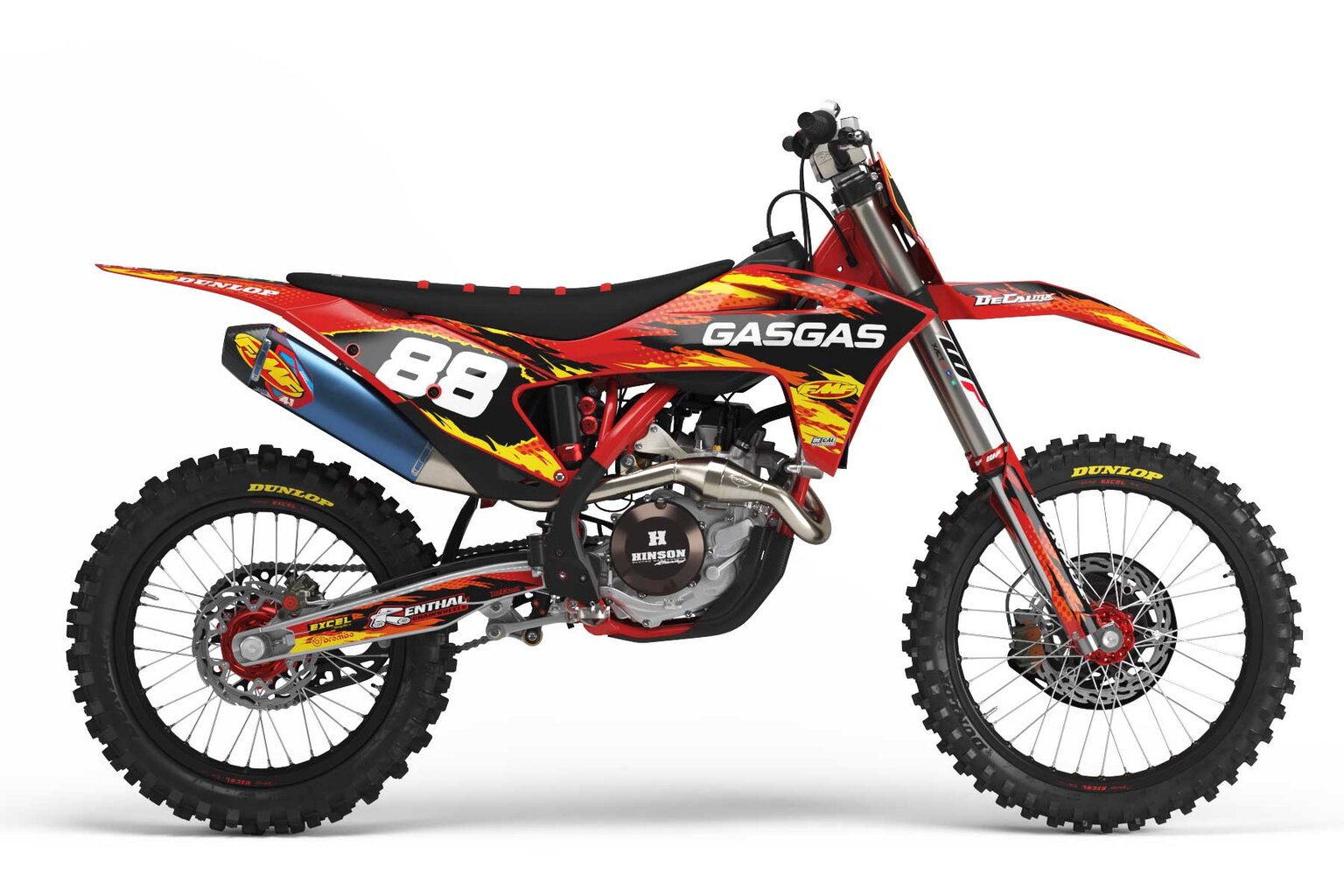 GasGas MC250F Red T-8 Series Dirt Bike Graphics Kit